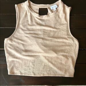 Chic Beige Sleeveless Crop Top